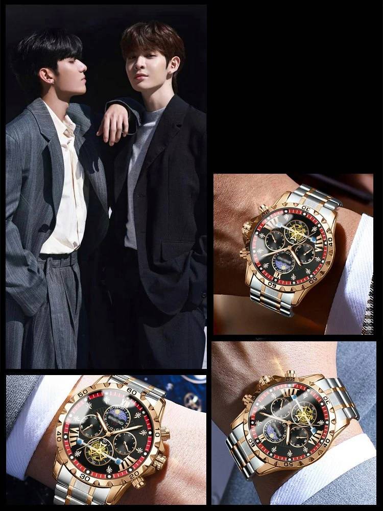 Vedenpitävä automaattinen mekaaninen rannekello