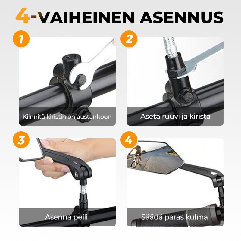 360° käännettävä säädettävä polkupyörän takanäyttöpeili