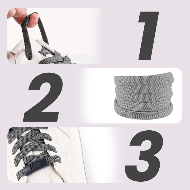 Laajennettu Elastinen No-tie Flat Laces soljet