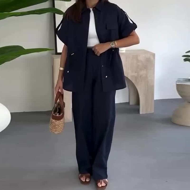 Naisten Workwear Drawstring Casual Cargo 2-osainen setti