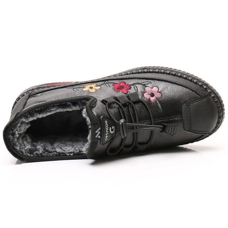 Nahka turkis mokasiinit naiset loaferit iäkkäille naisille pehmeä lämmin