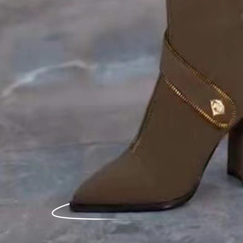 đ„đ€Musta perjantai Myynti:50% POISđ„TerĂ€vĂ€kĂ€rkinen kĂ€rki Chunky Heel Knee High Boots
