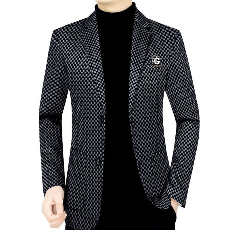 Miesten slim-fit rento puku takki
