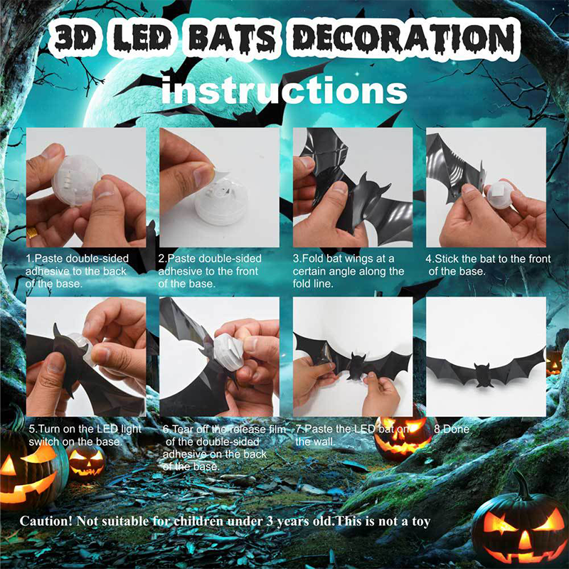 đŠHalloween 3D Lighted Bats