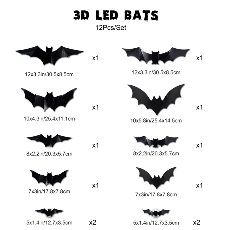 đŠHalloween 3D Lighted Bats