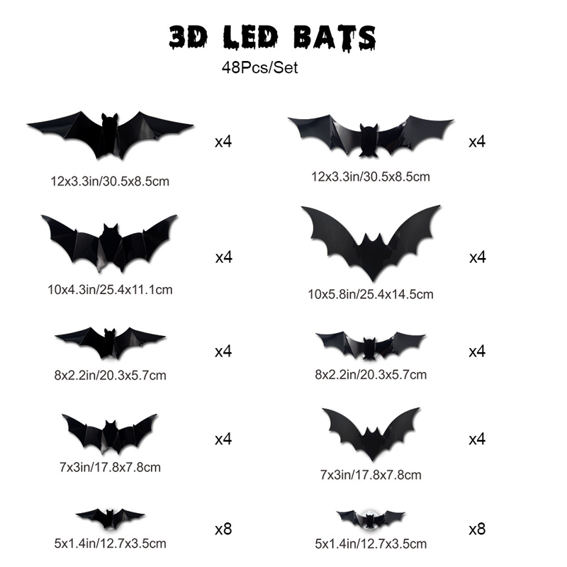 đŠHalloween 3D Lighted Bats