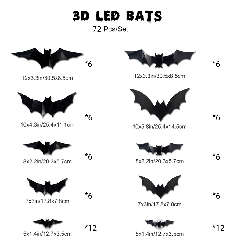 đŠHalloween 3D Lighted Bats