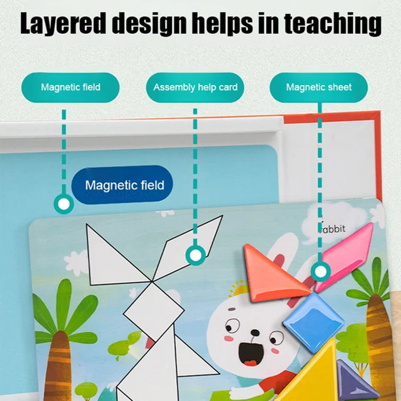 Lasten Magneettinen Tangram-Palapelisarja
