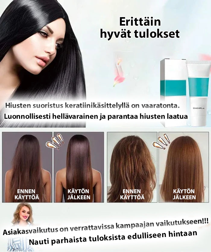 Keratiinihoito hiusten suoristus kerma