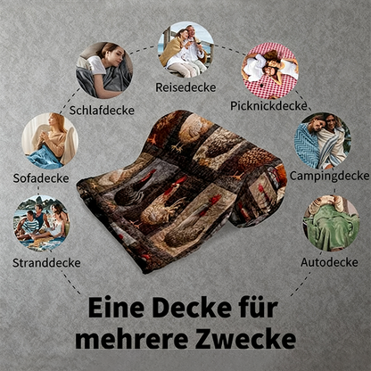 ⏳Begrenzte Zeit 50% Rabatt🍂Vintage Plaid-Decke mit Hahn-Motiv