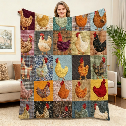 ⏳Begrenzte Zeit 50% Rabatt🍂Vintage Plaid-Decke mit Hahn-Motiv