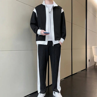 🍁Autumn New Releases🍁Men's Outfit Casual 2 Piece Contrast Sports Jogging Tracksuits Set