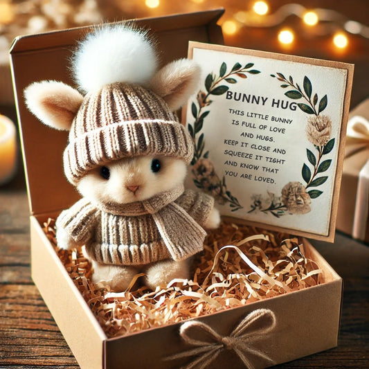 🔥 Viimeinen päivä: OSTA 3, SAAT 1 ILMAISEKSI – Käsintehty 🐇 Mini Bunny Hug Suloinen pääsiäislahja 🎁