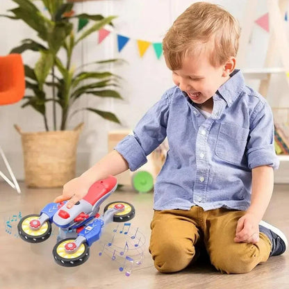 🎁【Paras lahja lapselle】💥 Uusi muuntautuva sähköinen valo- ja musiikkomoottoripyörä