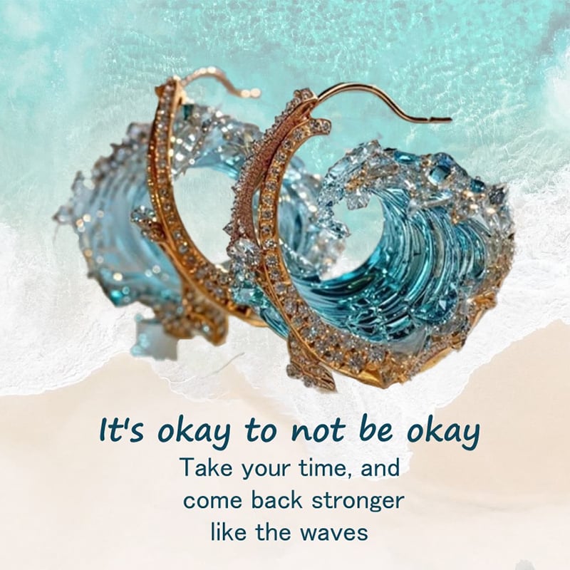 🌊 Elegantti sininen kaulakoru-sormus-korvakorut -setti