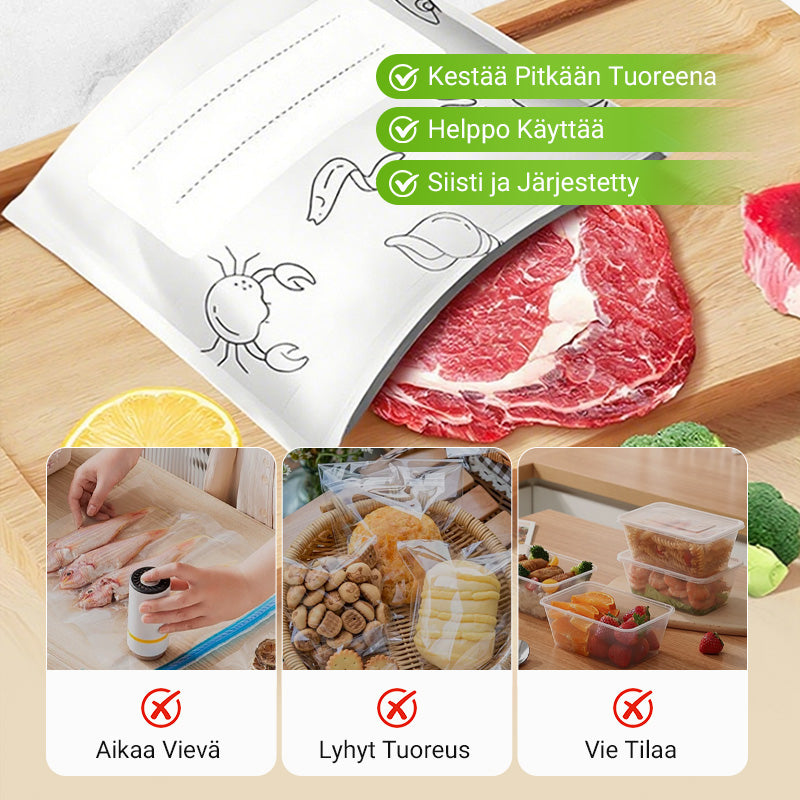 Uudelleenkäytettävät alumiinifolio- ja suljettavat säilytyspussit