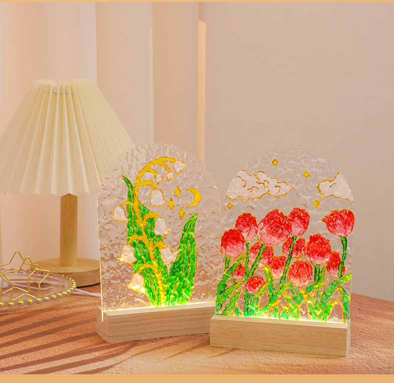 🌷Uudet tuotteet🔥Itsemaalatut Läpinäkyvät Lampunvarjostimet Yövaloille（🤩49% OFF）