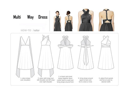 💕Naisten Seksikäs Elegantti Monipuolinen Kietaisumekko Selkätön Pitkä Mekko