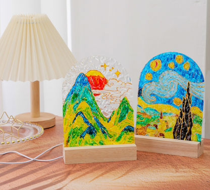 🌷Uudet tuotteet🔥Itsemaalatut Läpinäkyvät Lampunvarjostimet Yövaloille（🤩49% OFF）