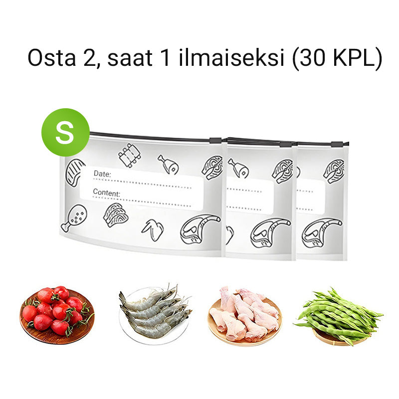 Uudelleenkäytettävät alumiinifolio- ja suljettavat säilytyspussit