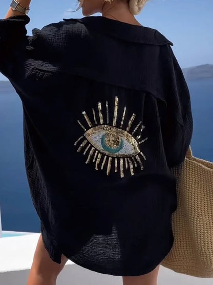 🏆2024 Summer Limited Edition🔥Vapaa-ajan paljettikoristeinen paita