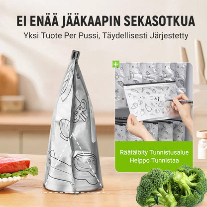 Uudelleenkäytettävät alumiinifolio- ja suljettavat säilytyspussit
