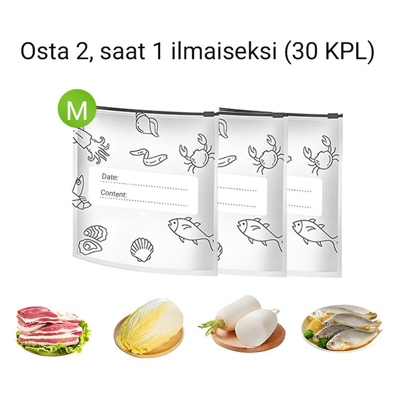 Uudelleenkäytettävät alumiinifolio- ja suljettavat säilytyspussit