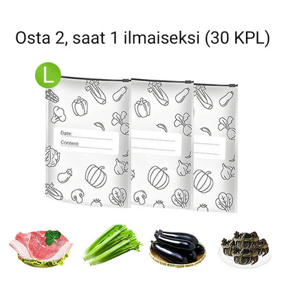 Uudelleenkäytettävät alumiinifolio- ja suljettavat säilytyspussit