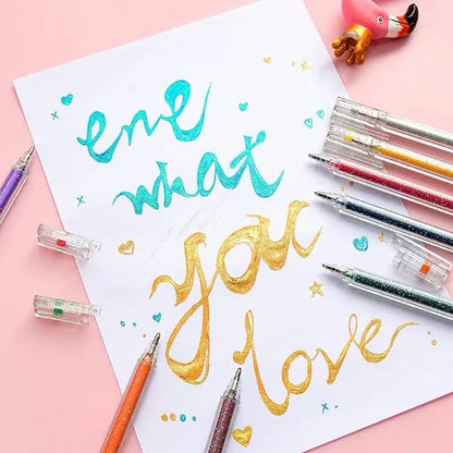 Kimaltava geelikynää setti