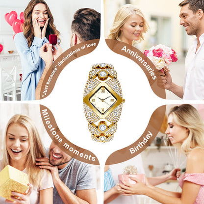 ⏳Limited-time 50% off⏰Retro Quartz Watch with Sparkling Rhinestones⌚