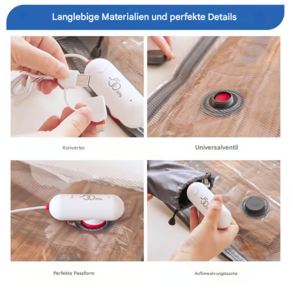 🔥6 kpl USB-sähköisiä tyhjiöpakkaustotteita – Säästä tilaa, matkusta kevyesti!