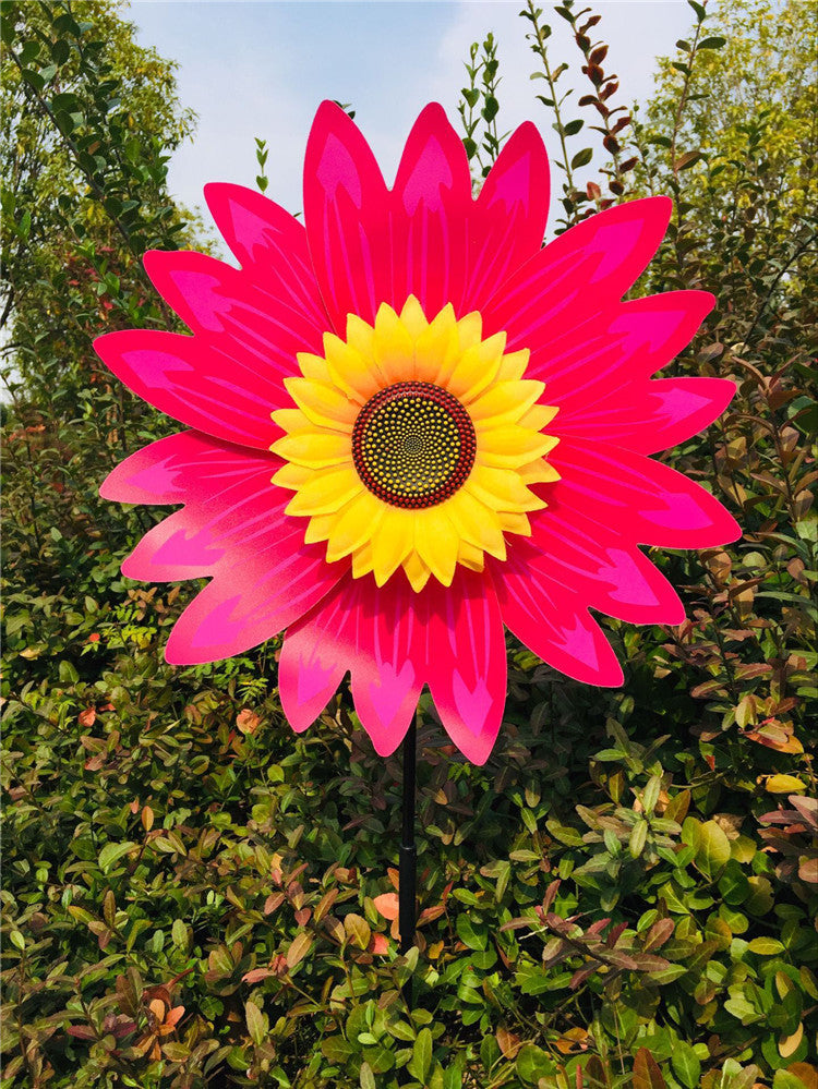 Värikäs Auringonkukka-tuulimylly - Koristamaan ulkotilaa/pihaa