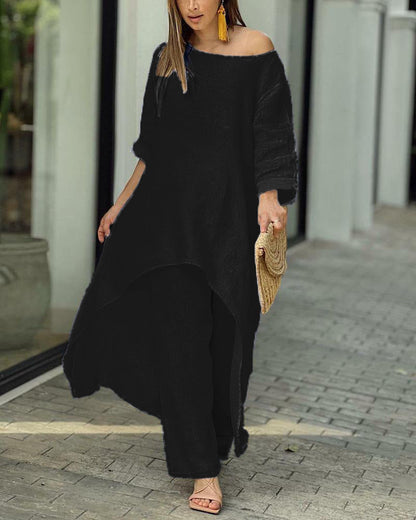 💟Naisten väljä puuvilla- ja pellavapuku kevätkesäpuku