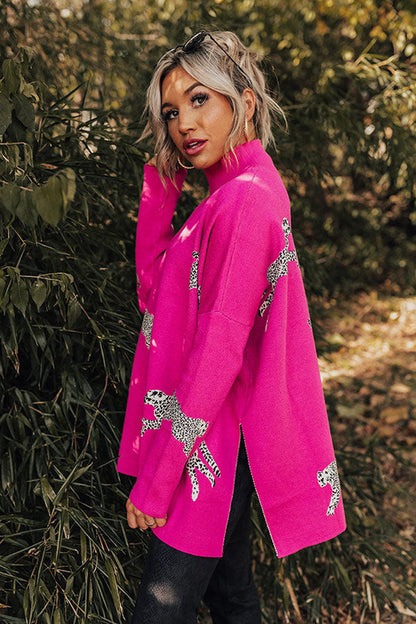 Rennon retro tyylinen tiikeri- ja leopardikuosisella pitkähihainen paita