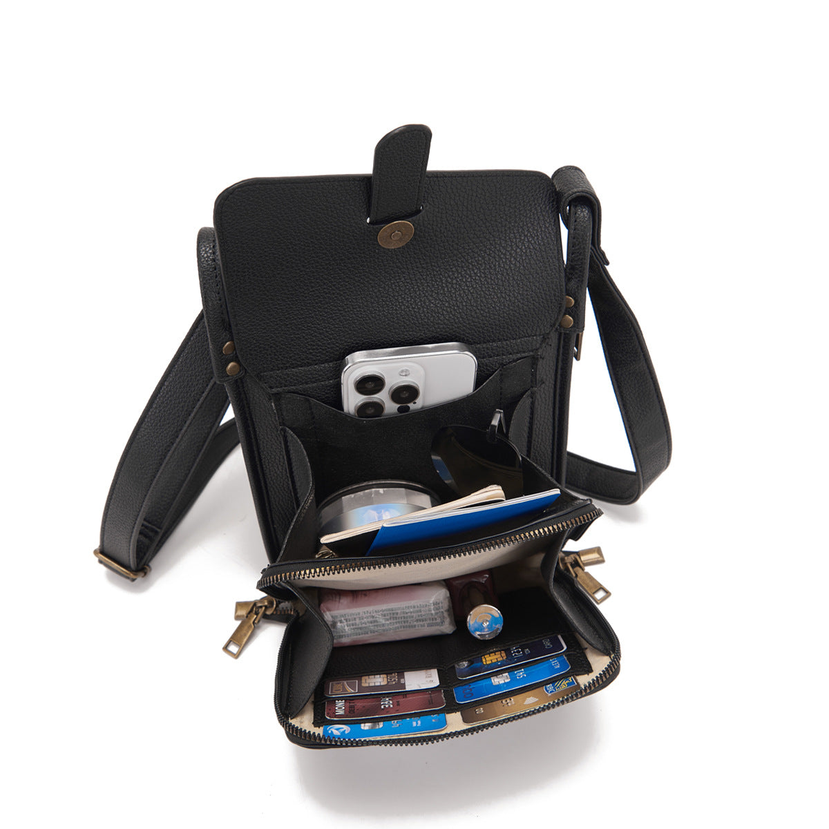 Uniikki muotoilu olkalaukku nahasta