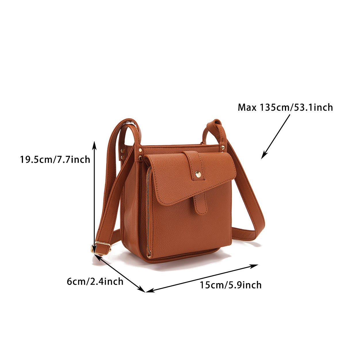 Uniikki muotoilu olkalaukku nahasta