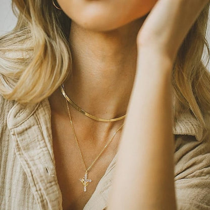Yksinkertainen Kruunu ja Risti Riipus Kaulaketju