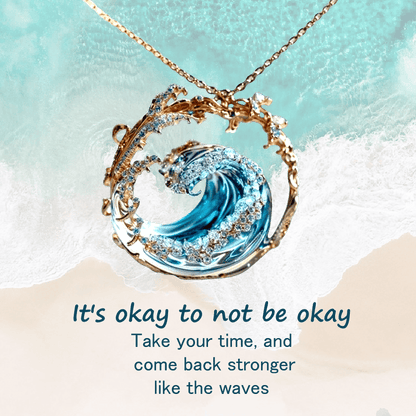 🌊 Elegantti sininen kaulakoru-sormus-korvakorut -setti