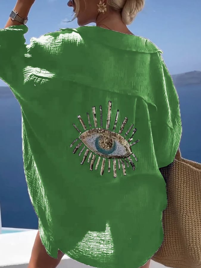 🏆2024 Summer Limited Edition🔥Vapaa-ajan paljettikoristeinen paita