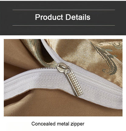 Ylellinen satiini jacquard vuodevaatteet 4-neliöinen setti