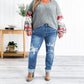 🔥Kuuma myynti 49% pois🔥Naisten Tummy Control Distressed Cuffed Boyfriend farkut