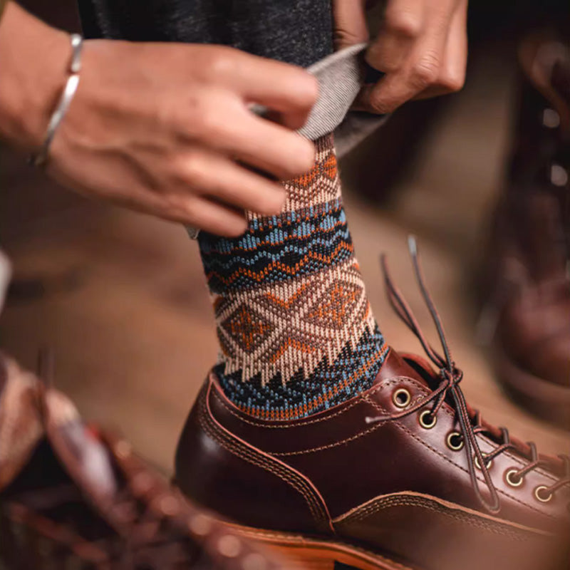 🎁Hot Sale 49% OFF⏳Vintage Knit Pattern Soft Durable Crew Socks