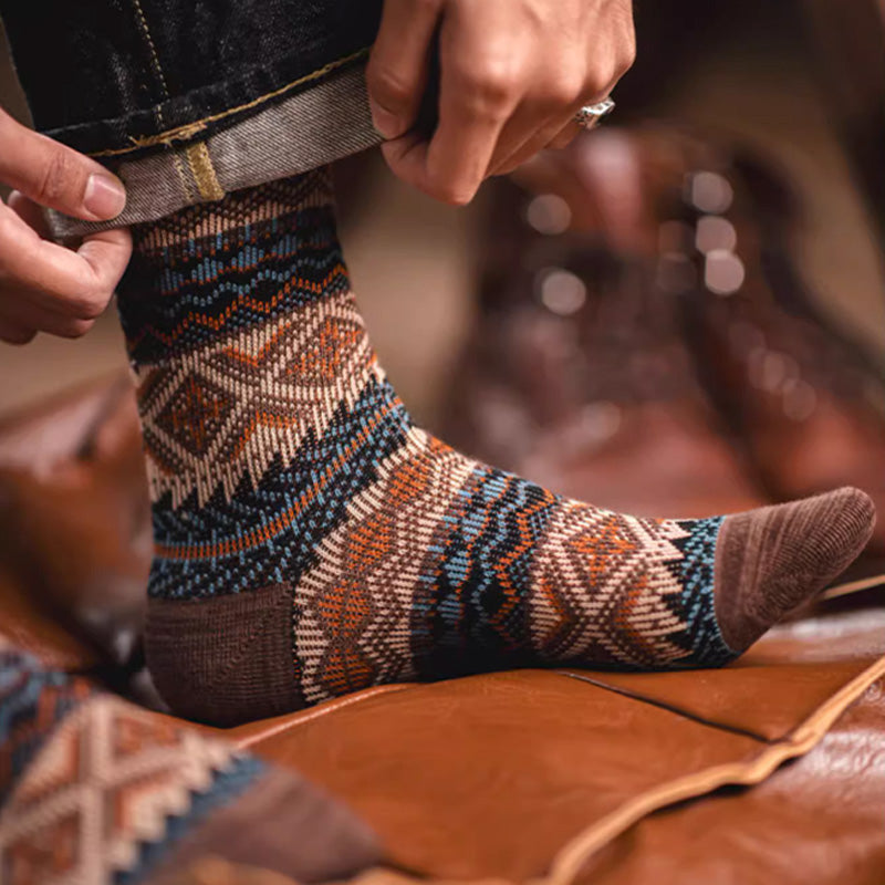 🎁Hot Sale 49% OFF⏳Vintage Knit Pattern Soft Durable Crew Socks