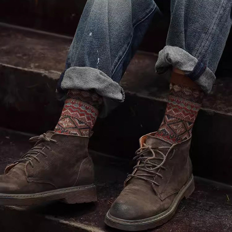 🎁Hot Sale 49% OFF⏳Vintage Knit Pattern Soft Durable Crew Socks