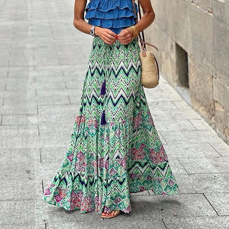 💃Kuuma myynti 49% POIS🔥Kesäloma Tulostettu Puolipitkä Hame