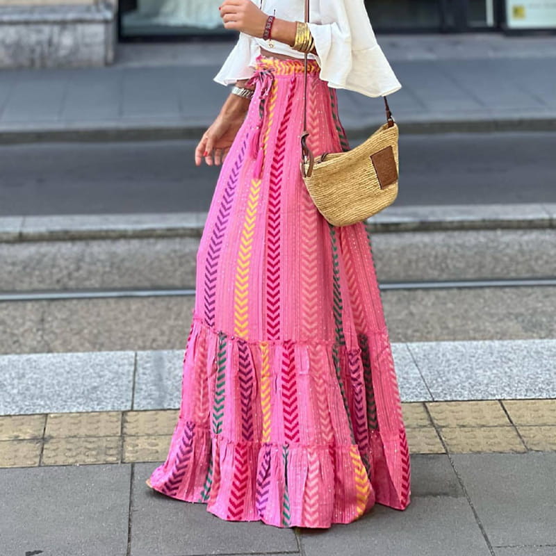 💃Kuuma myynti 49% POIS🔥Kesäloma Tulostettu Puolipitkä Hame