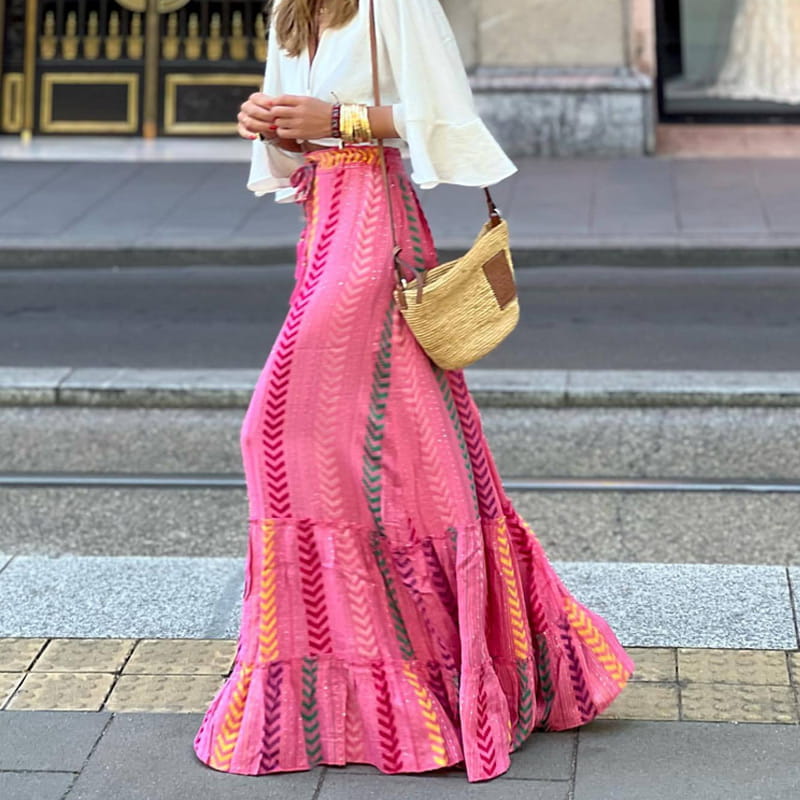 💃Kuuma myynti 49% POIS🔥Kesäloma Tulostettu Puolipitkä Hame