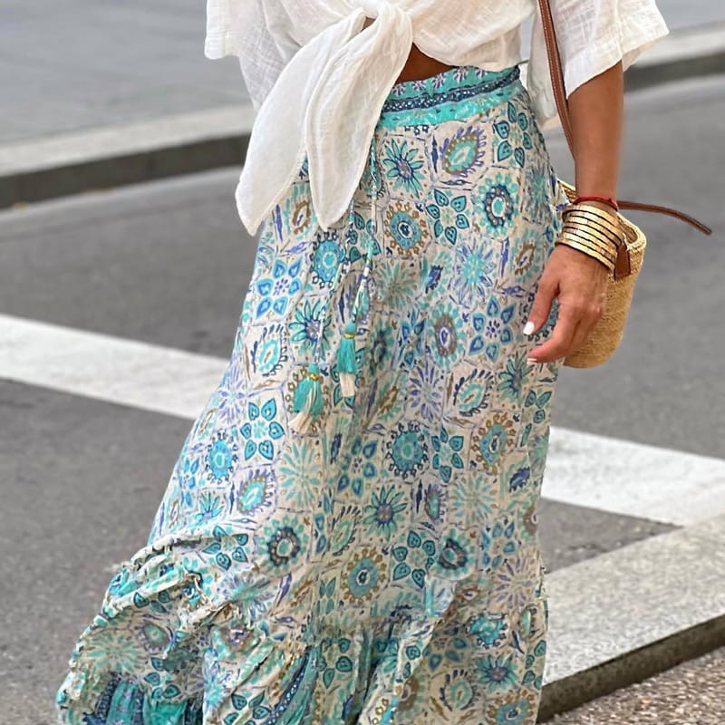 💃Kuuma myynti 49% POIS🔥Kesäloma Tulostettu Puolipitkä Hame