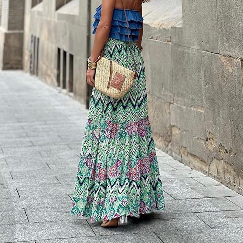 💃Kuuma myynti 49% POIS🔥Kesäloma Tulostettu Puolipitkä Hame