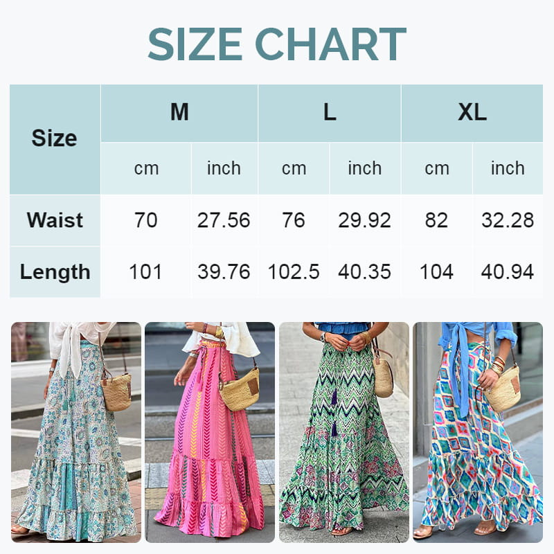 💃Kuuma myynti 49% POIS🔥Kesäloma Tulostettu Puolipitkä Hame